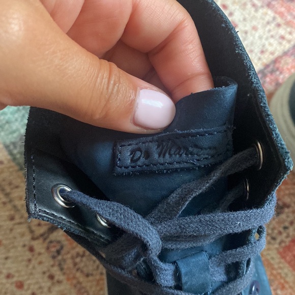 Dr martins blue suede white bottom boots size US6 - Picture 5 of 8